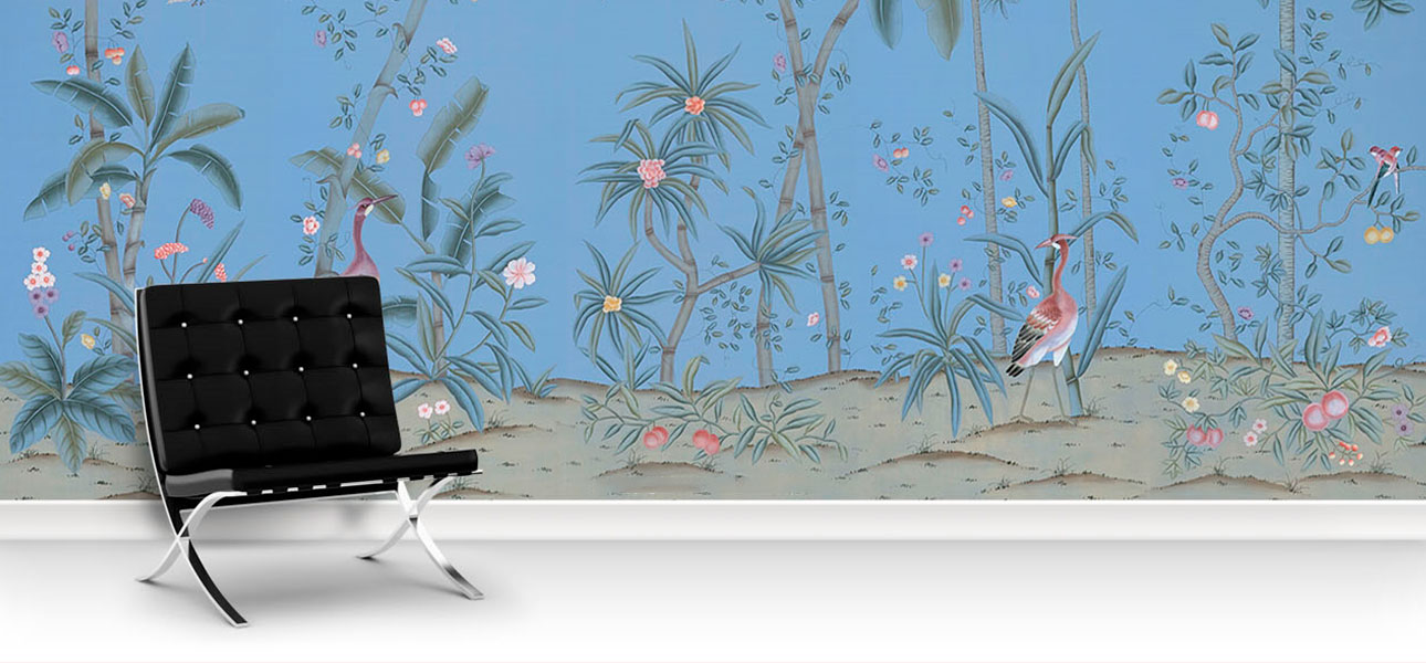 Обои ручная роспись Trevarez Blue - фото