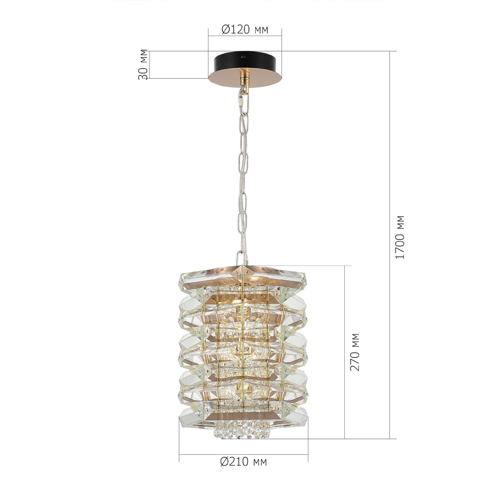 Подвесной светильник в классическом хрустальном обрамлении Light Garland в Орле