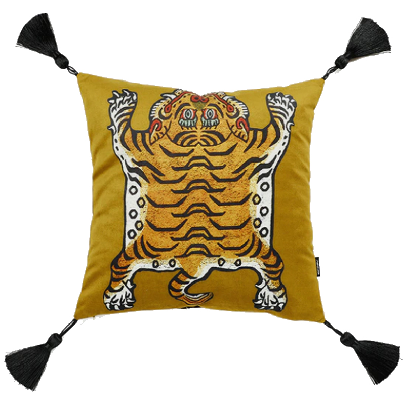 Бежевая Подушка Тибетский Тигр TIBETAN TIGER Бежевый в Орле | Loft Concept 