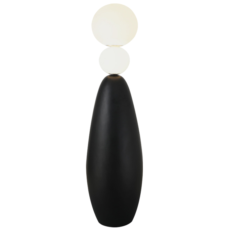 Торшер Two Round Shapes Floor Lamp Черно-белый Торшер Two Round Shapes Floor Lamp Черно-белый в Орле | Loft Concept