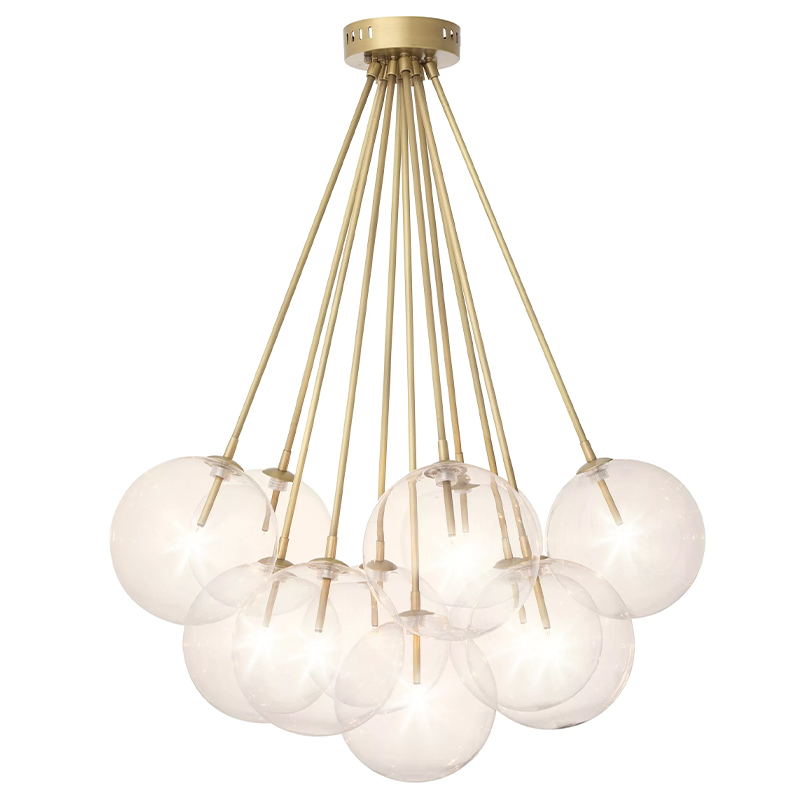 Люстра Eichholtz Ceiling Lamp Molecule Brass Латунь Прозрачное Стекло Люстра Eichholtz Ceiling Lamp Molecule Brass Латунь Прозрачное Стекло в Орле | Loft Concept