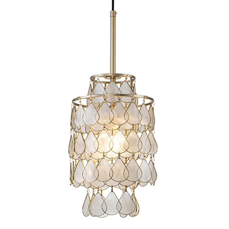 Подвесной светильник с декором из натуральной морской ракушки Iridescent Light Золотой Перламутровый в Орле | Loft Concept 