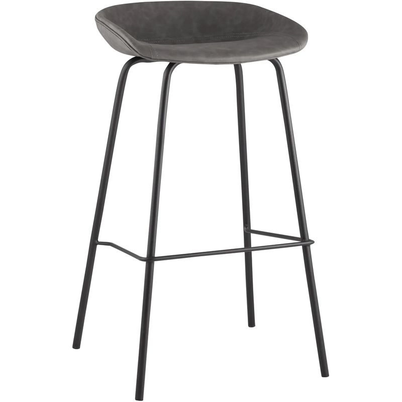 Стул Барный без Спинки Винтажная Серая Экокожа Vendramin Bar Chair Серый Черный Стул Барный без Спинки Винтажная Серая Экокожа Vendramin Bar Chair Серый Черный в Орле | Loft Concept
