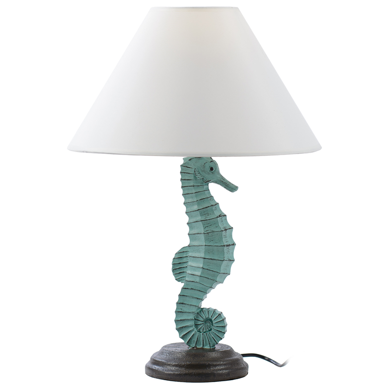 Настольная лампа Sea Horse Table Lamp Голубой пастельный Белый Настольная лампа Sea Horse Table Lamp Голубой пастельный Белый в Орле | Loft Concept