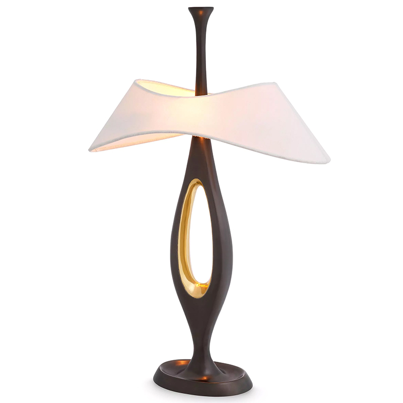 Настольная лампа Eichholtz Table Lamp Gianfranco Винтажная латунь Белый Золотой Настольная лампа Eichholtz Table Lamp Gianfranco Винтажная латунь Белый Золотой в Орле | Loft Concept