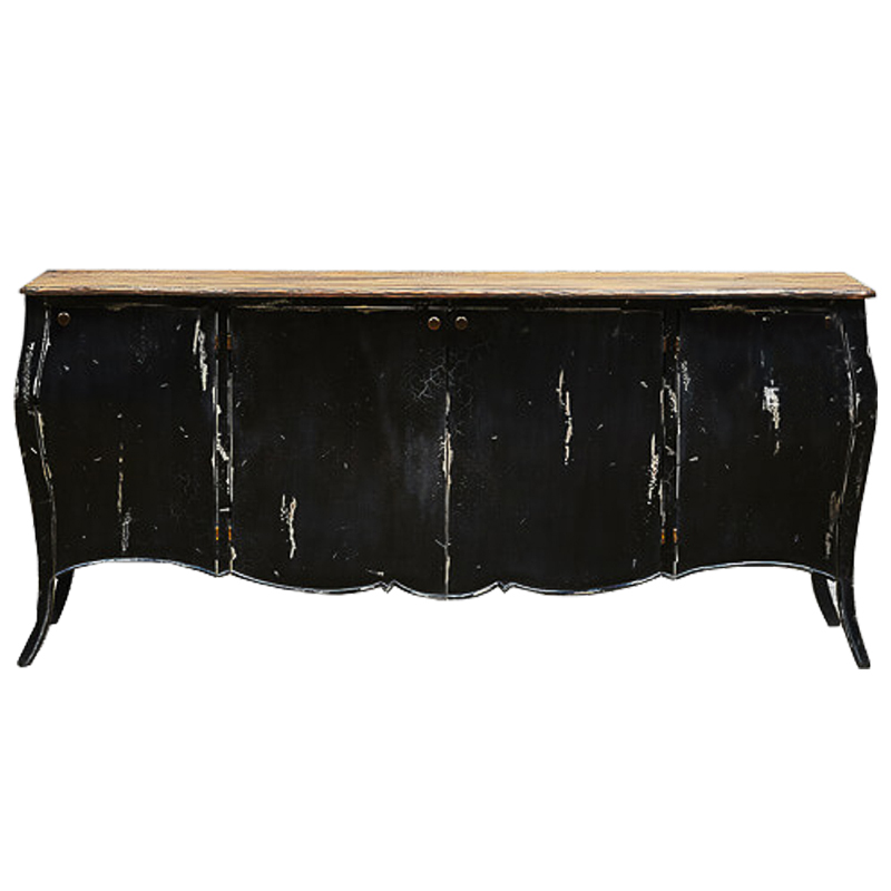 Комод длинный в стиле прованс Black Vintage Commode Черный Коричневый Винтажный черный в Орле | Loft Concept 