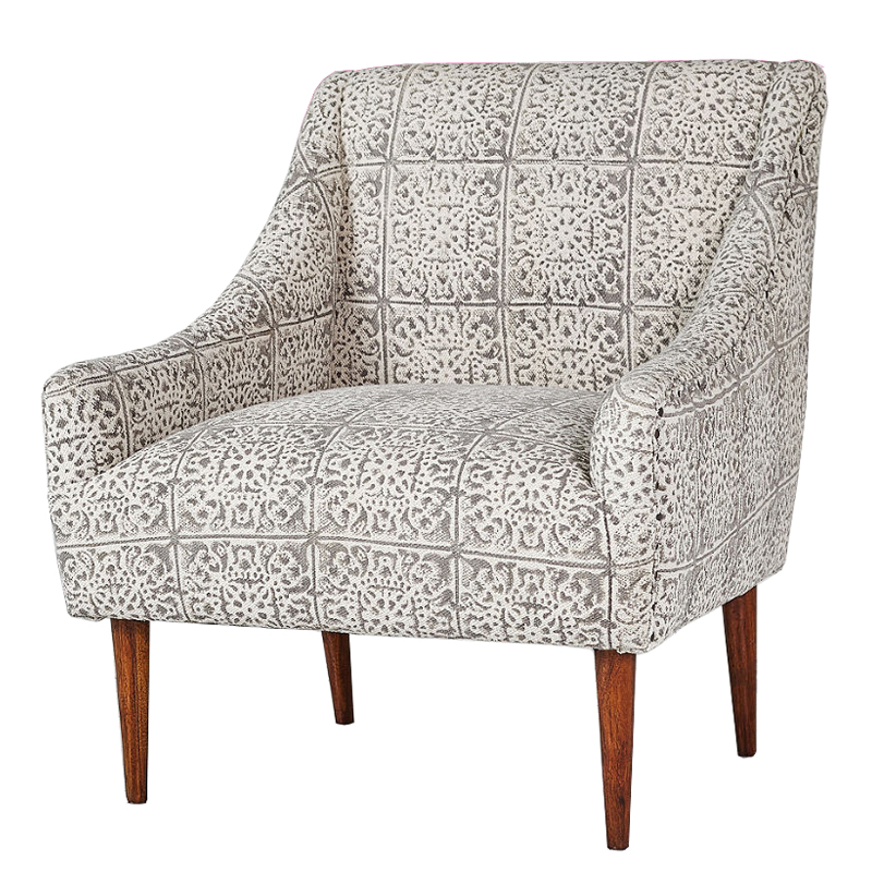Gray Ornament Armchair Кресло серый орнамент ivory ( слоновая кость ) Серый Gray Ornament Armchair Кресло серый орнамент ivory ( слоновая кость ) Серый в Орле | Loft Concept