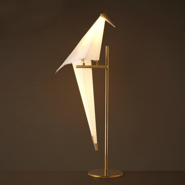 Настольная лампа Origami Bird Table Lamp Золотой Бежево-серый Настольная лампа Origami Bird Table Lamp Золотой Бежево-серый в Орле | Loft Concept