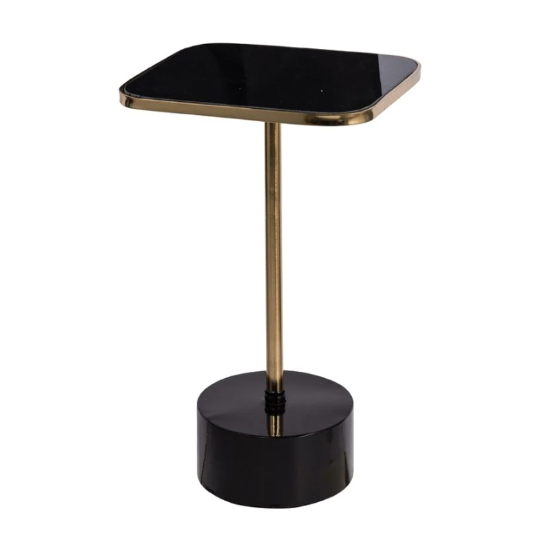 Приставной стол Single-Legged Table rectangular Черный Глянцевое золото Приставной стол Single-Legged Table rectangular Черный Глянцевое золото в Орле | Loft Concept