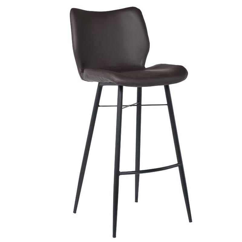 Барный стул Herald Eco Leather Bar Stool Коричневый Черный Барный стул Herald Eco Leather Bar Stool Коричневый Черный в Орле | Loft Concept