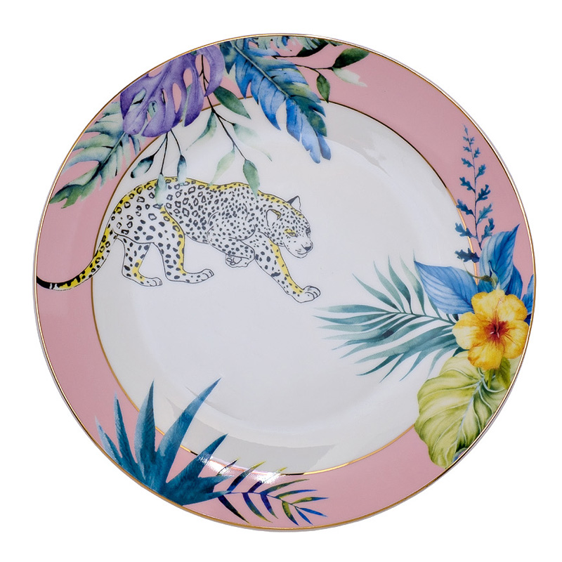 Тарелка NATURE Guepard pink Мульти Тарелка NATURE Guepard pink Мульти в Орле | Loft Concept