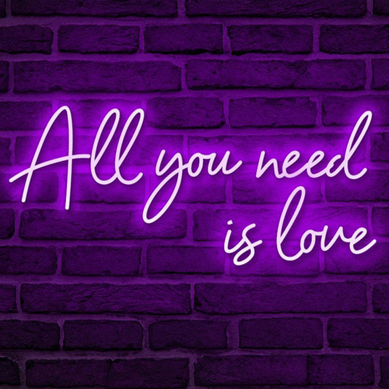 Неоновая настенная лампа All You Need is Love Neon Wall Lamp Фиолетовый Прозрачный Фиолетовый Неоновая настенная лампа All You Need is Love Neon Wall Lamp Фиолетовый Прозрачный Фиолетовый в Орле | Loft Concept