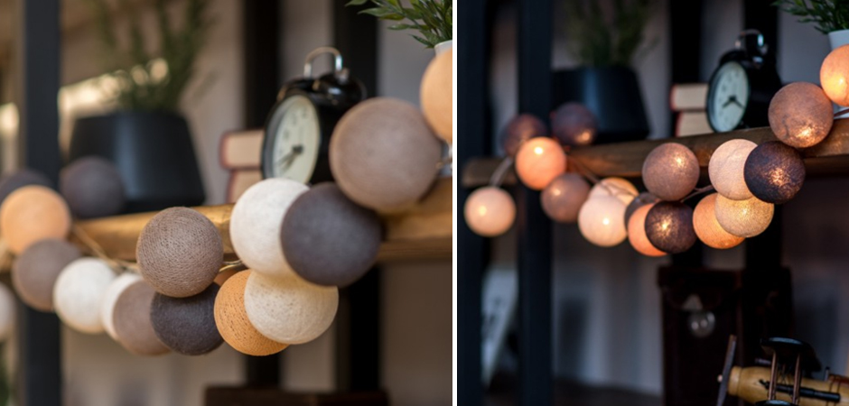 Гирлянда хлопковые фонарики Сotton Ball Clay - Loft-Concept в Орле