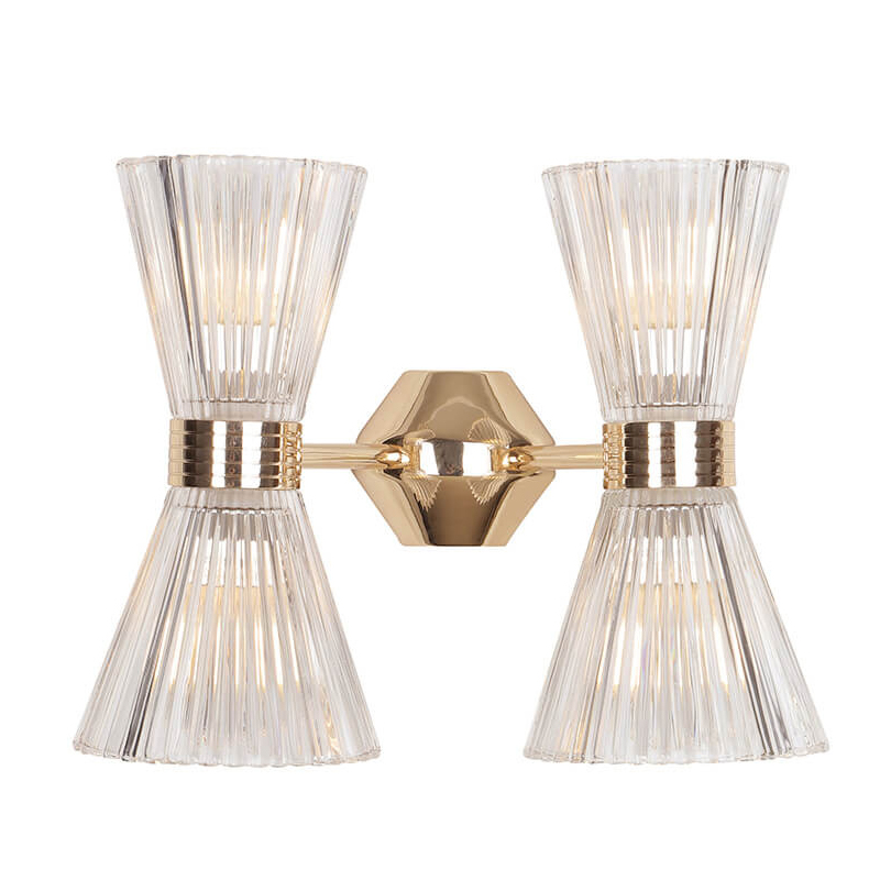 Бра Glass Horn Light gold 4 Глянцевое золото Прозрачное Стекло Бра Glass Horn Light gold 4 Глянцевое золото Прозрачное Стекло в Орле | Loft Concept