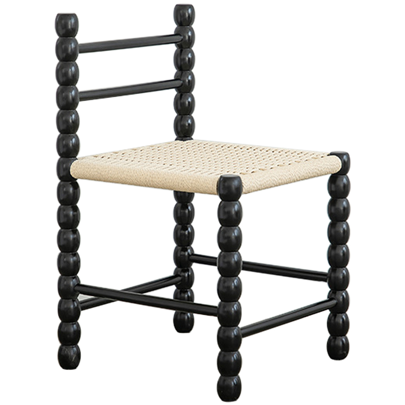 Стул French Corner Chair Black Черный Бежевый Стул French Corner Chair Black Черный Бежевый в Орле | Loft Concept