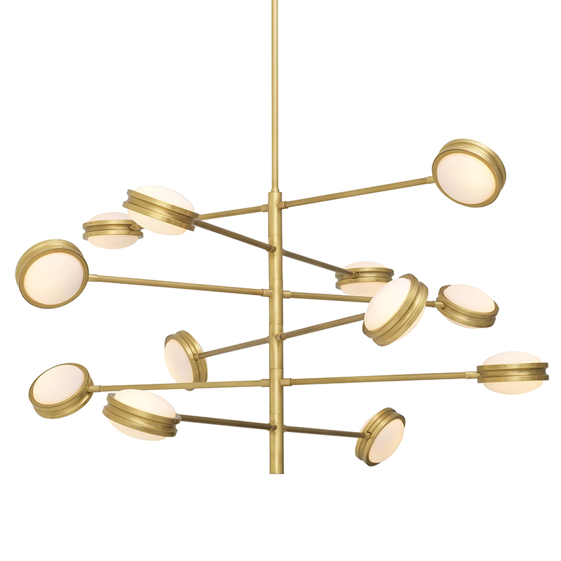Люстра Eichholtz Chandelier Blaize Белое матовое стекло Латунь Люстра Eichholtz Chandelier Blaize Белое матовое стекло Латунь в Орле | Loft Concept
