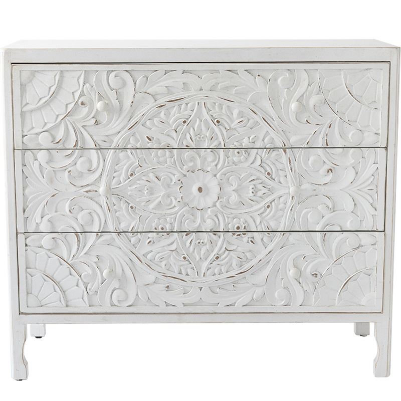 Комод с резным декорированным фасадом Matsi Provence Chest of Drawers Белый Белый Комод с резным декорированным фасадом Matsi Provence Chest of Drawers Белый Белый в Орле | Loft Concept