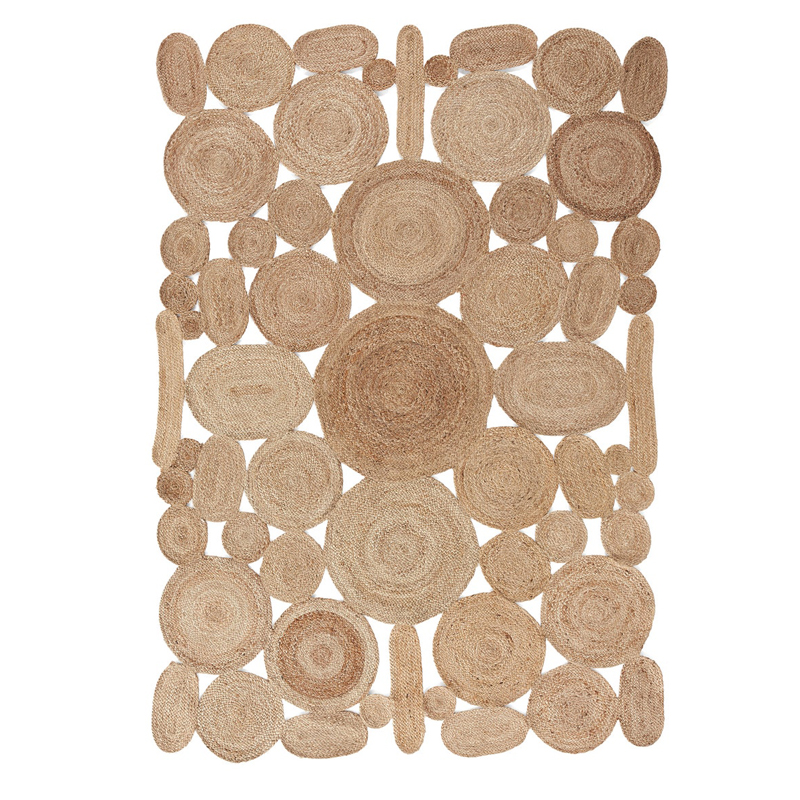 Ковер Carpet Jute Circles 100% джут Бежевый в Орле | Loft Concept 