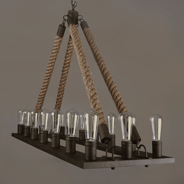 Люстра Square Large Loft Rope Light Черный Люстра Square Large Loft Rope Light Черный в Орле | Loft Concept