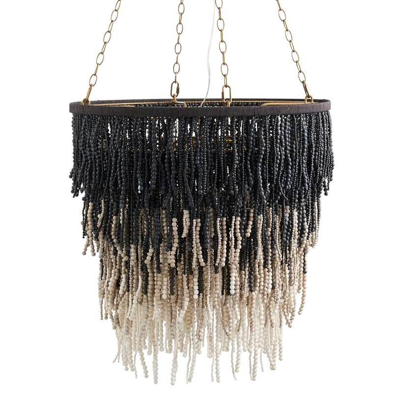 Люстра Амбре деревянные бусы LIZZY CHANDELIER Золотой Мульти в Орле | Loft Concept 