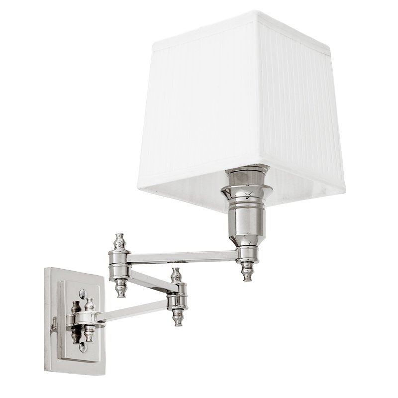 Бра Wall Lamp Lexington Swing Nickel+White Никель Белый Бра Wall Lamp Lexington Swing Nickel+White Никель Белый в Орле | Loft Concept