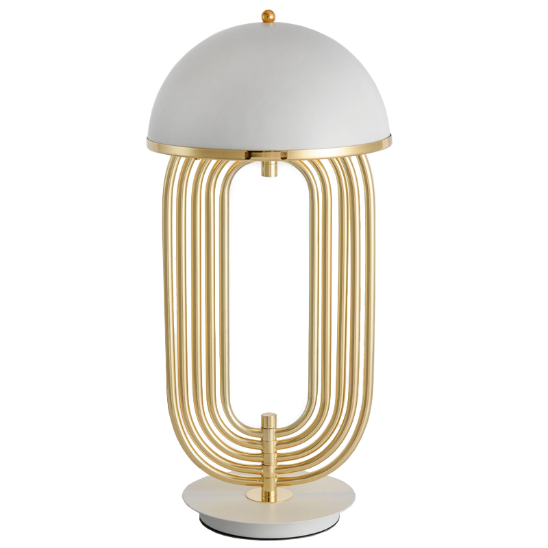 Настольная лампа Delightfull Turner Table Lamp White Глянцевое золото Белый Настольная лампа Delightfull Turner Table Lamp White Глянцевое золото Белый в Орле | Loft Concept