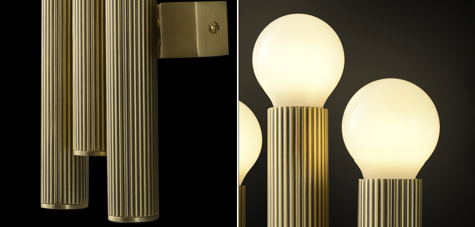 Бра Corrugated Brass Wall Lamp Бра Corrugated Brass Wall Lamp - Loft-Concept в Орле