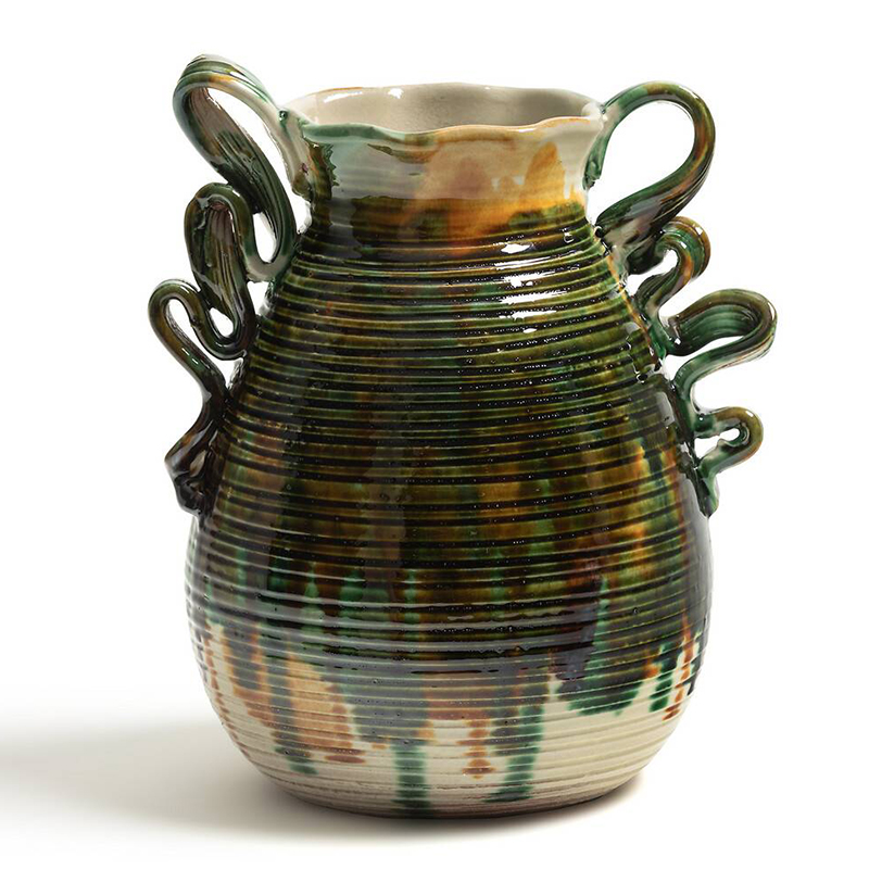 Ваза Faience Vase I Белый Зеленый Желтый Синий Ваза Faience Vase I Белый Зеленый Желтый Синий в Орле | Loft Concept