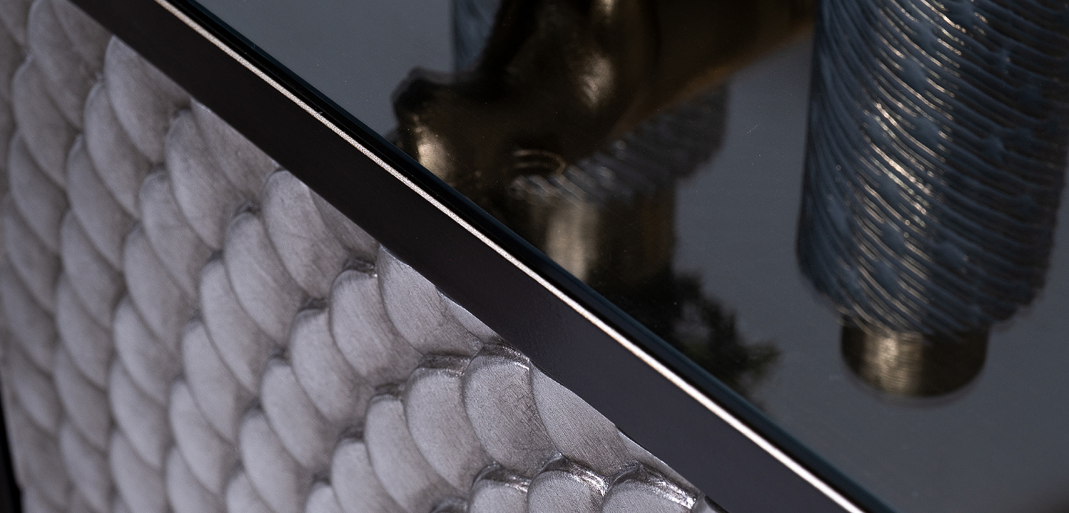 Комод с рельефным орнаментом Рыбья чешуя Fish scales Chest of drawers - фото №2