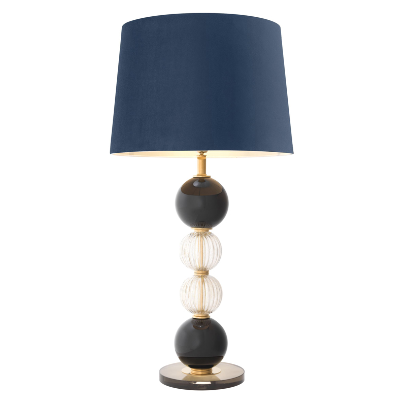 Настольная лампа Eichholtz Table Lamp Fresco Латунь Античная полированная Сапфирово-синий Черный Прозрачный Настольная лампа Eichholtz Table Lamp Fresco Латунь Античная полированная Сапфирово-синий Черный Прозрачный в Орле | Loft Concept