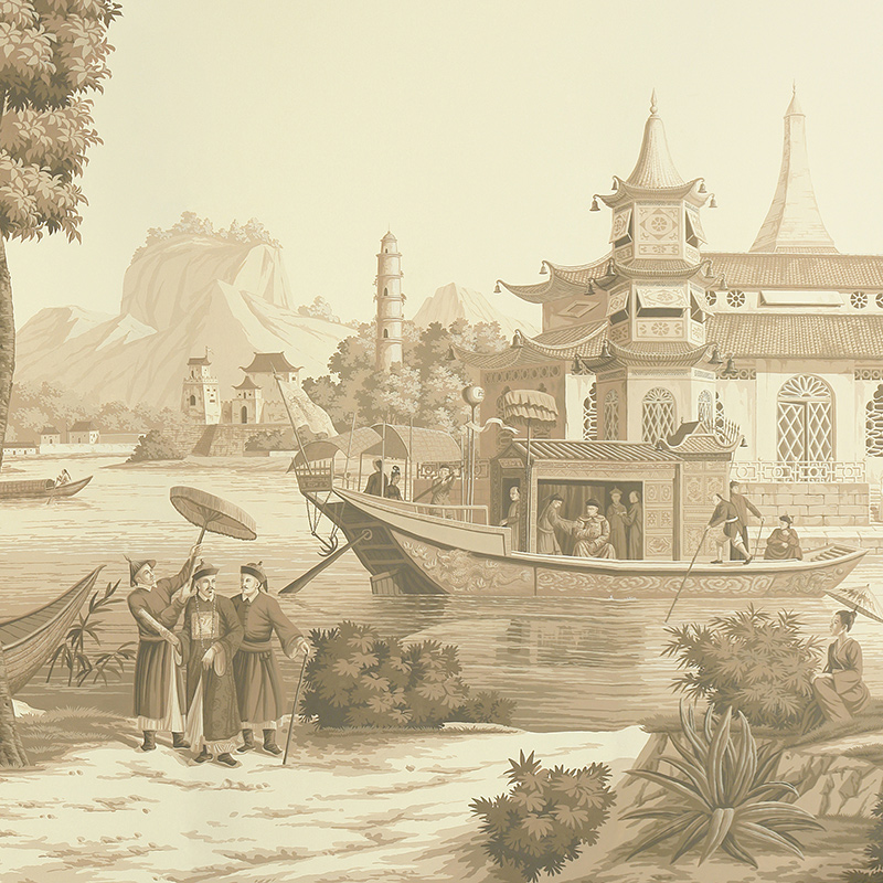 Обои ручная роспись Procession Chinoise Sepia on scenic paper  в Орле | Loft Concept 