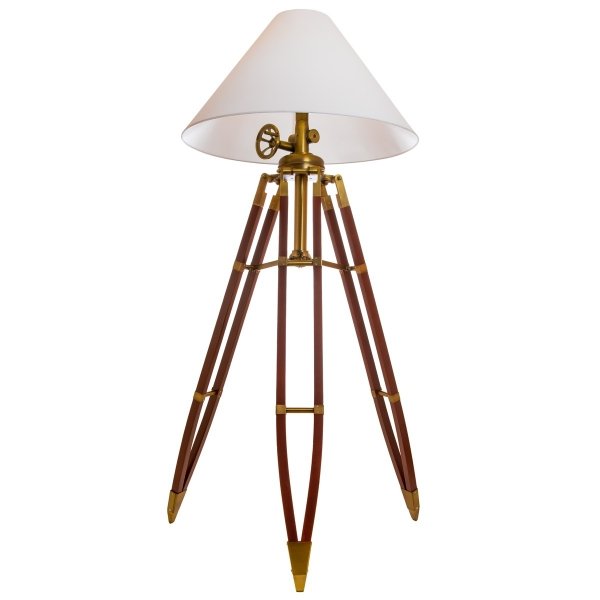 Напольная лампа Telescopo Floor Lamp Латунь Белый Напольная лампа Telescopo Floor Lamp Латунь Белый в Орле | Loft Concept