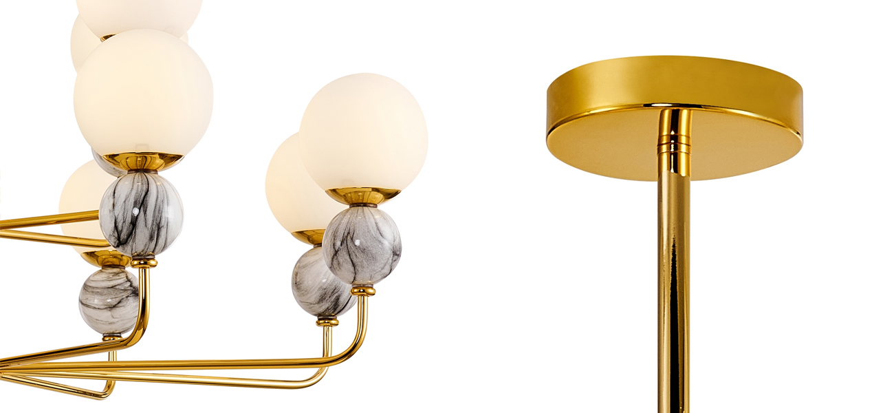 Двухъярусная Люстра White Marble Decor - фото