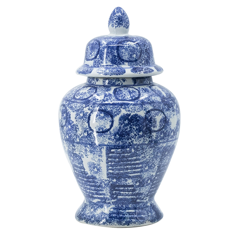 Ваза с крышкой Abstraction Vase Синий Белый Ваза с крышкой Abstraction Vase Синий Белый в Орле | Loft Concept