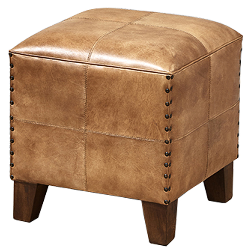 Пуф Leather Cube Puff Коричневый Карамель Пуф Leather Cube Puff Коричневый Карамель в Орле | Loft Concept