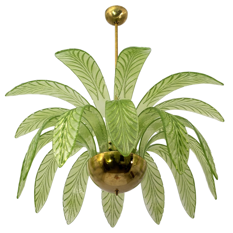 Люстра Дизайнерская Листья Пальмы Modern Chandelier with Palm Leaves Золотой Зеленый Люстра Дизайнерская Листья Пальмы Modern Chandelier with Palm Leaves Золотой Зеленый в Орле | Loft Concept
