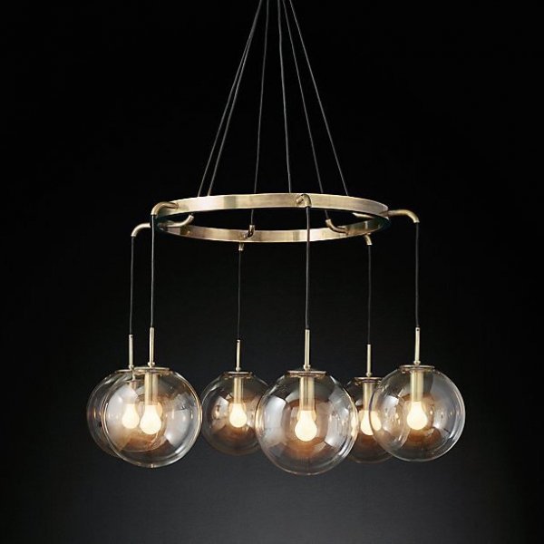 Люстра RH LANGUEDOC Round Chandelier Antique Brass Латунь в Орле | Loft Concept 