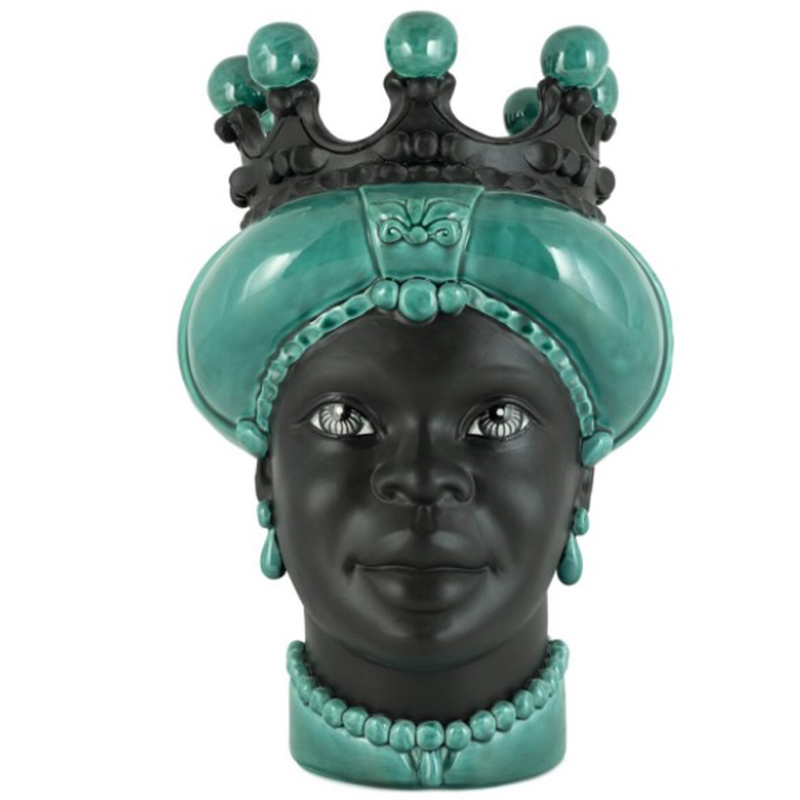 Ваза VASE MORO LADY CROWN DARK green Черный Зеленый Ваза VASE MORO LADY CROWN DARK green Черный Зеленый в Орле | Loft Concept