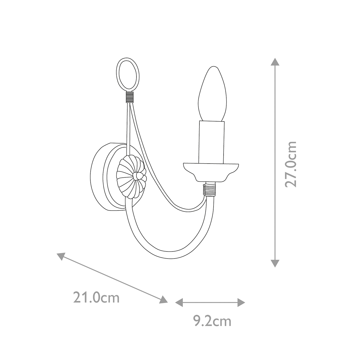 Бра черного цвета с лампой в форме свечи Elstead Lighting в Орле