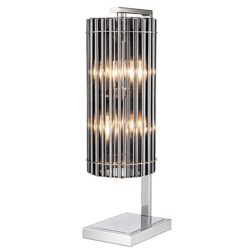 Настольная лампа Eichholtz Table Lamp Pimlico Nickel Никель Стекло Смок Настольная лампа Eichholtz Table Lamp Pimlico Nickel Никель Стекло Смок в Орле | Loft Concept