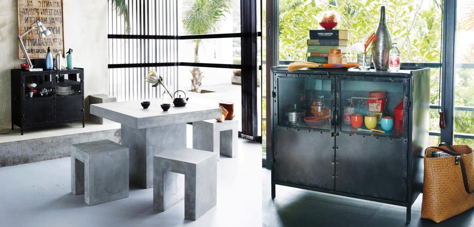 Буфет металлический в стиле Лофт Industrial Vitre Small Buffet Буфет металлический в стиле Лофт Industrial Vitre Small Buffet - Loft-Concept в Орле