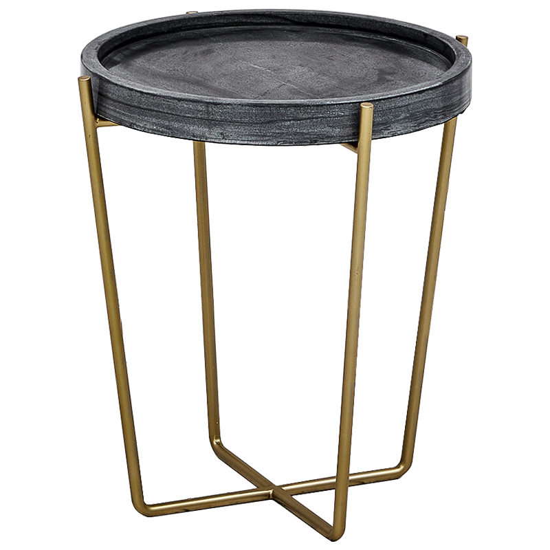 Приставной стол Orlate side table Латунь Черный в Орле | Loft Concept 
