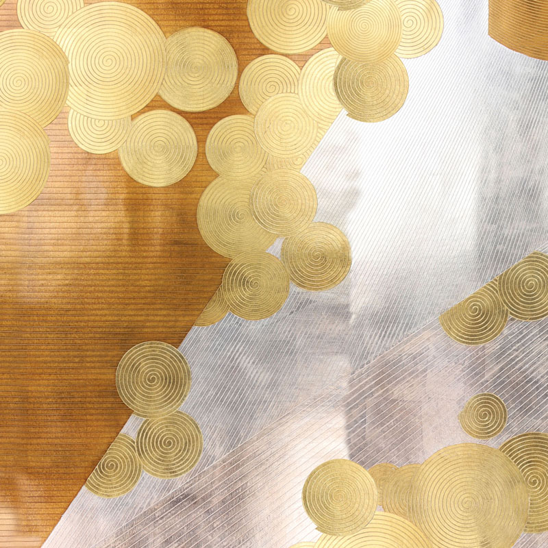 Обои ручная роспись в стиле Арт-деко Namban Colourway SC-290 on Deep Rich Gold gilded paper  в Орле | Loft Concept 