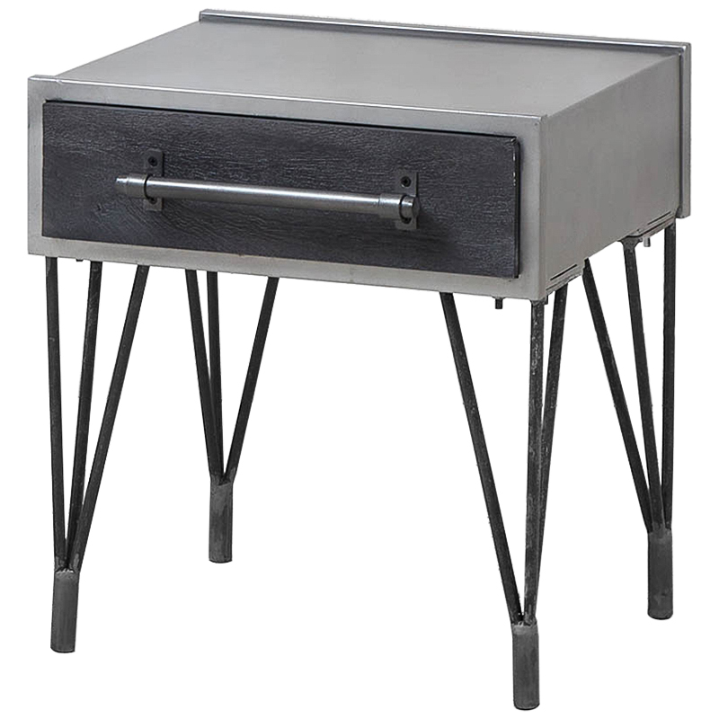 Тумба Ralph Metal Nightstand Серый Черный Тумба Ralph Metal Nightstand Серый Черный в Орле | Loft Concept