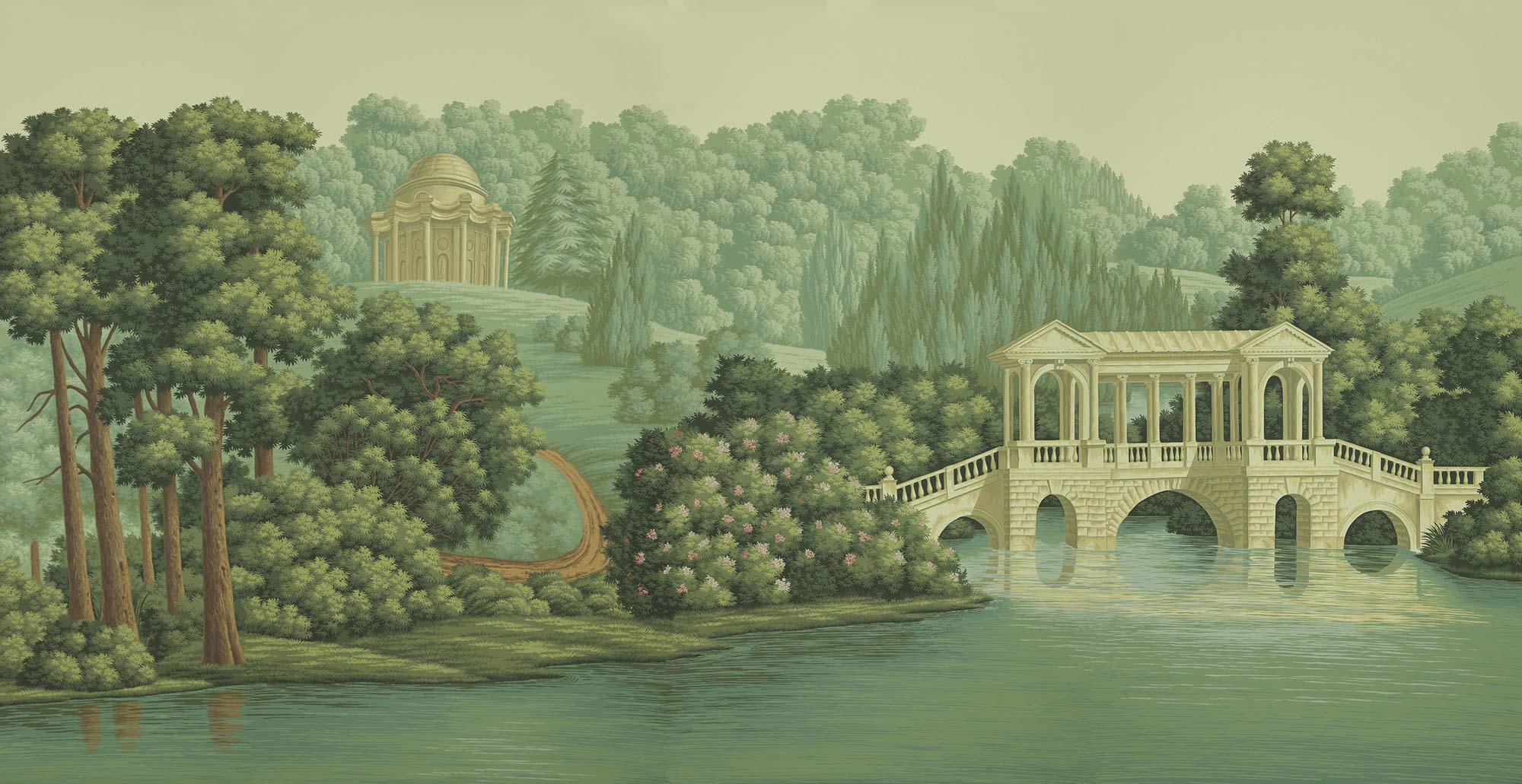 Обои ручная роспись English Landscape Verdoyant on scenic paper Обои ручная роспись English Landscape Verdoyant on scenic paper - постер Loft-Concept в Орле
