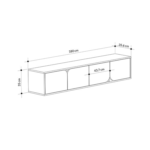 ТВ-тумба подвесная цвета древесины с 4-мя темно-серыми дверцами SPARK TV STAND OAK ANTHRACITE ТВ-тумба подвесная цвета древесины с 4-мя темно-серыми дверцами SPARK TV STAND OAK ANTHRACITE в Орле