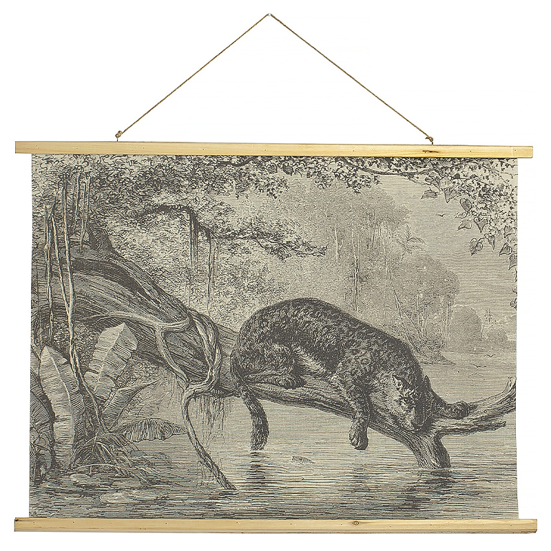 Картина подвесная Leopard on a Tree Poster Бежево-серый Древесина Картина подвесная Leopard on a Tree Poster Бежево-серый Древесина в Орле | Loft Concept