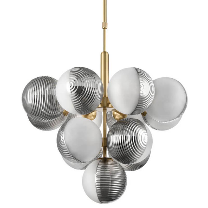 Люстра Ademar Chandelier 13 plafond Золотой Белый Серый Люстра Ademar Chandelier 13 plafond Золотой Белый Серый в Орле | Loft Concept