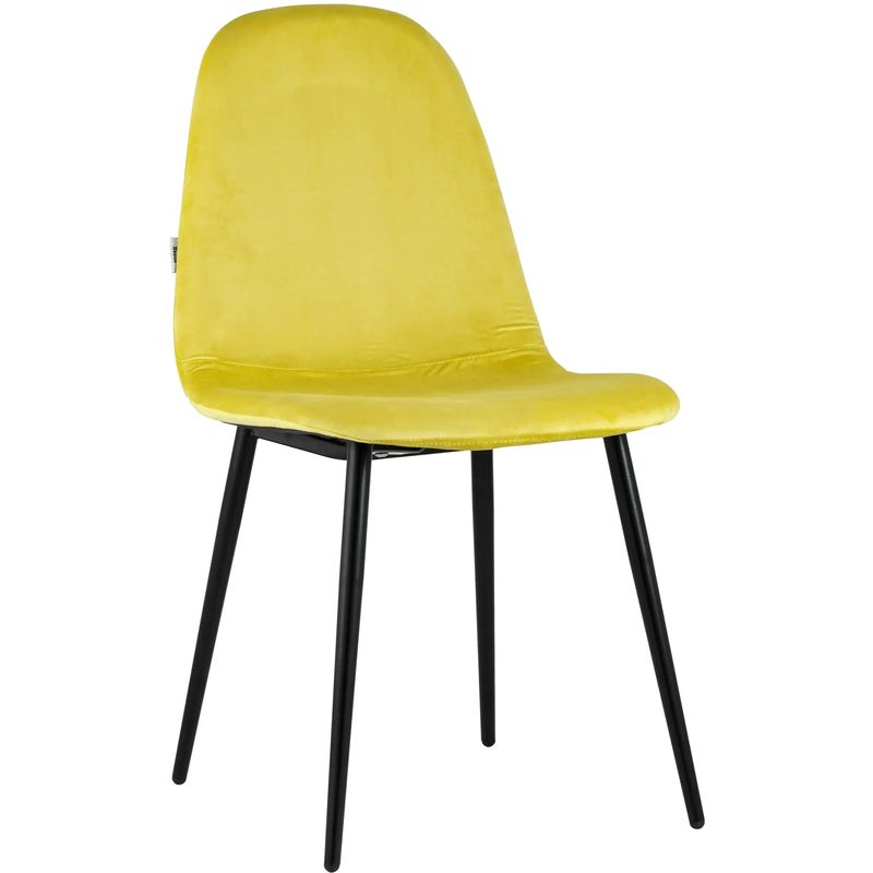 Стул Archie Chair Черные ножки Желтый Велюр Желтый Черный Стул Archie Chair Черные ножки Желтый Велюр Желтый Черный в Орле | Loft Concept