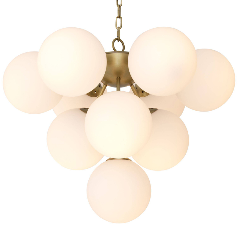 Люстра Eichholtz Chandelier Icaro Латунь Античная полированная Белый Люстра Eichholtz Chandelier Icaro Латунь Античная полированная Белый в Орле | Loft Concept